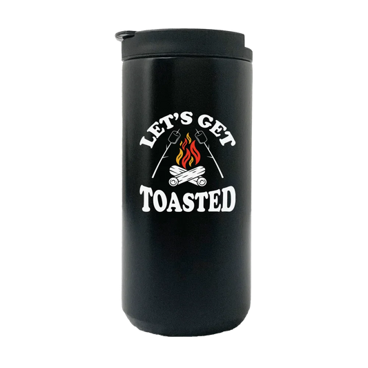 Let's Get Toasted Camping Fireplace 14oz Coffee Tumbler
